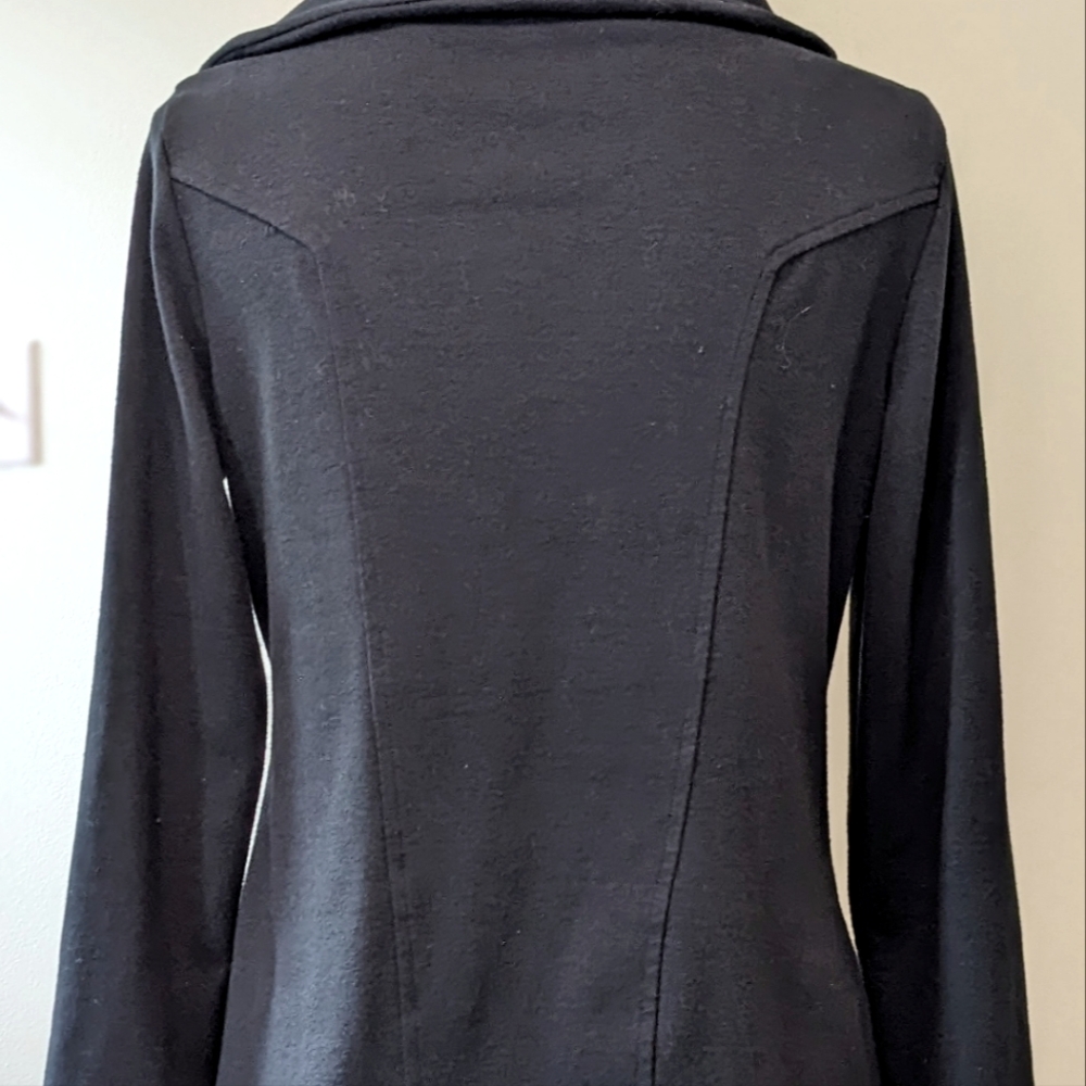 Banana Republic Women's Petite Jacket Black Full Zip Shawl Collar Pockets MP - Picture 7 of 9